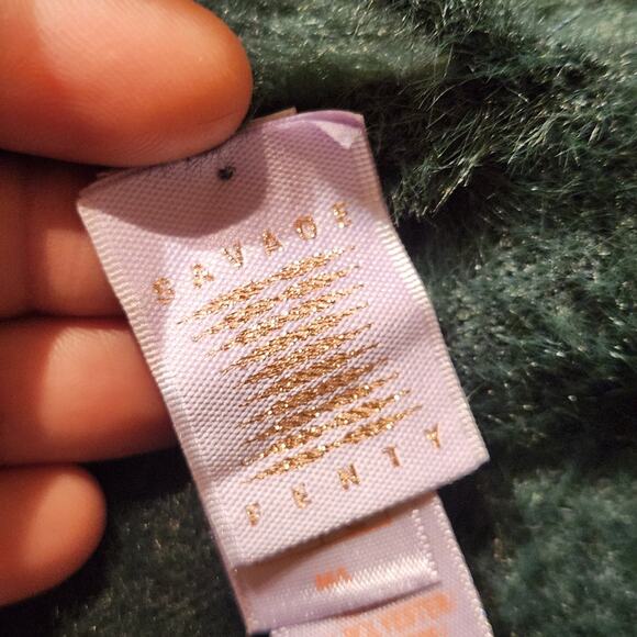 Savage x Fenty Fluff It Up Robe Sz M/L - Jewel Tone Green Holiday Lounge Wear - Picture 5 of 8